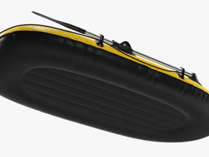 Barco infl&aacute;vel 01 amarelo Modelo 3D