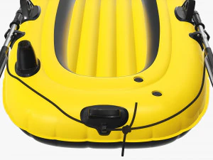 Barco infl&aacute;vel 01 amarelo Modelo 3D