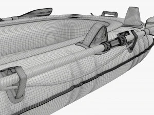 Barco infl&aacute;vel 01 amarelo Modelo 3D