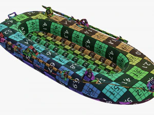 Barco infl&aacute;vel 01 amarelo Modelo 3D