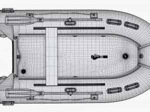 Inflatable Boat 02 camouflage Model 3D