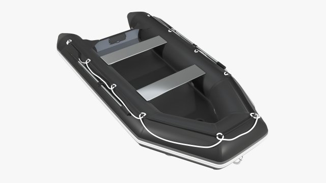 Inflatable boat 03 black 3D Model .c4d .max .obj .3ds .fbx .stl .blend 