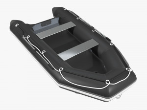 Inflatable boat 03 black 3D Model
