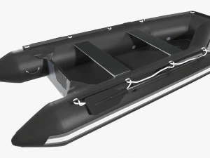 Inflatable boat 03 black 3D Model