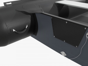 Inflatable boat 03 black 3D Model