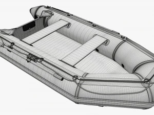 Inflatable boat 03 black 3D Model