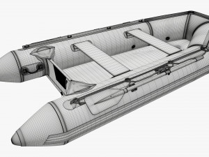 Inflatable boat 03 black 3D Model
