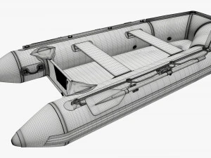 Inflatable boat 03 black 3D Model