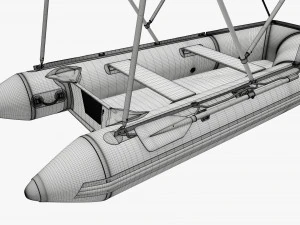 Inflatable boat 03 sunshade 3D Model