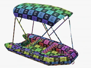 Inflatable boat 03 sunshade 3D Model