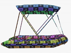 Inflatable boat 03 sunshade 3D Model