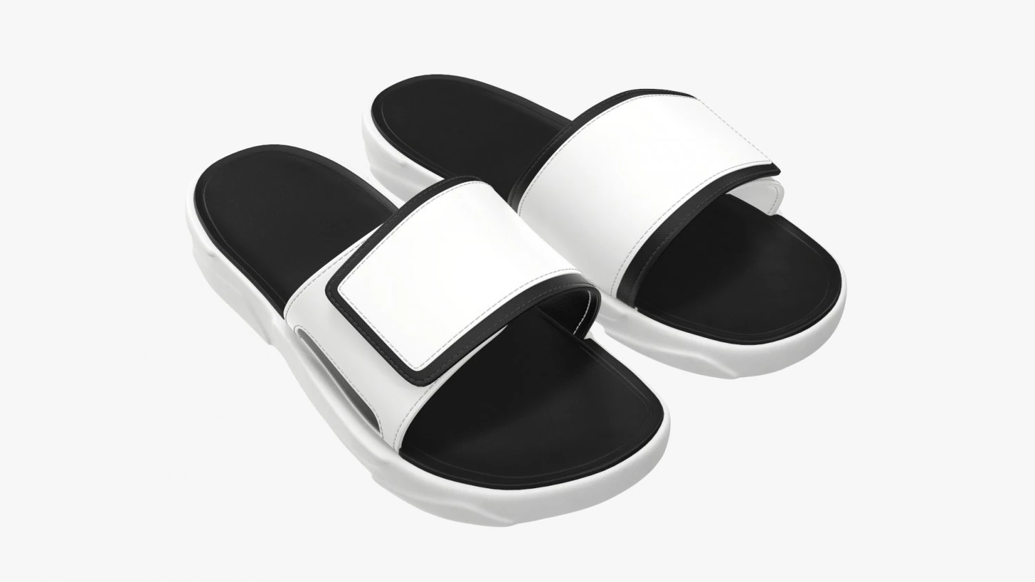 Mens slides footwear sandals 01 3D Model .c4d .max .obj .3ds .fbx .stl .blend