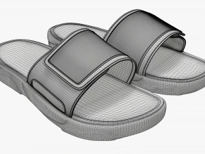 Mens slides footwear sandals 01 3D Model