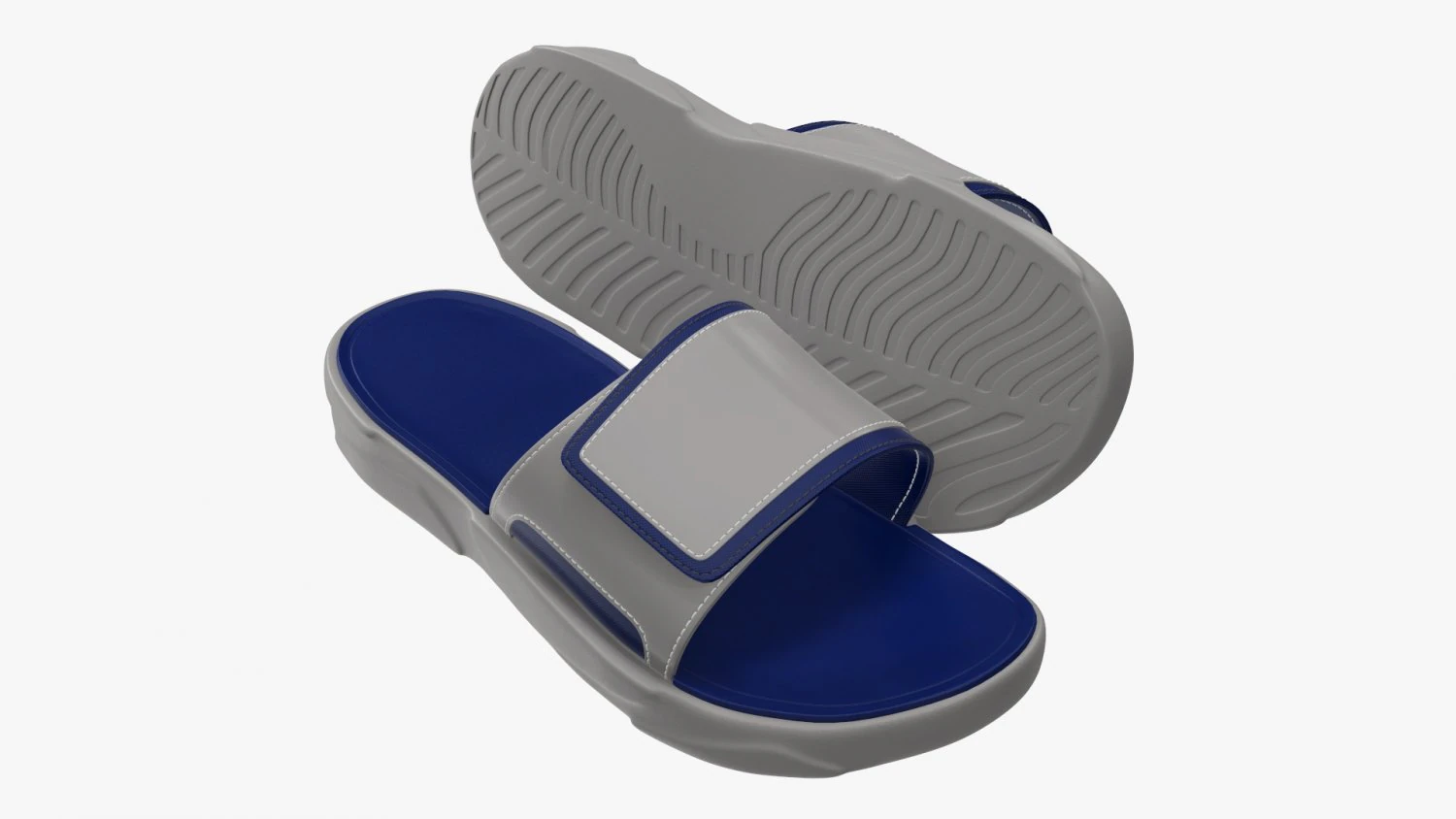 Mens slides footwear sandals 01 v2 3D Model .c4d .max .obj .3ds .fbx .stl .blend