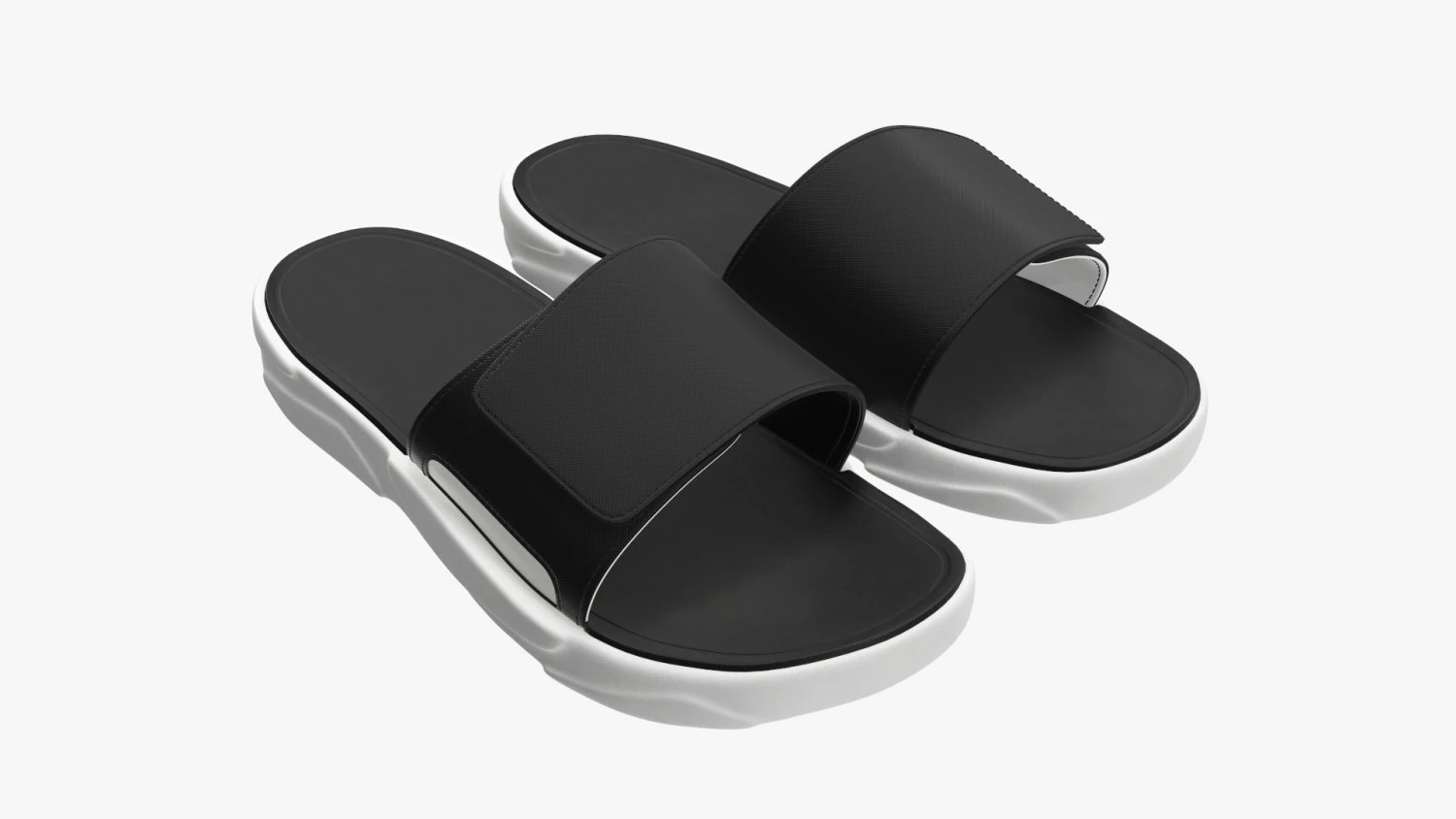 Mens slides footwear sandals 02 3D Model .c4d .max .obj .3ds .fbx .stl .blend