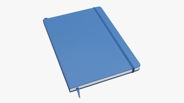 Notebook hardcover with strap A4 large Modelo 3D .c4d .max .obj .3ds .fbx .stl .blend 