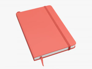 Notebook hardcover dengan tali A5 kecil Model 3D