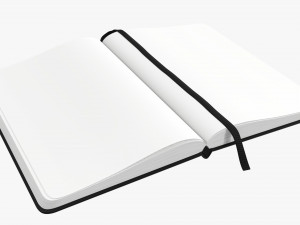 Notebook hardcover with strap open 3D Model