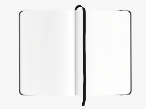 Notebook hardcover with strap open 3D Model