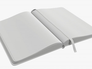 Notebook hardcover with strap open 3D Model