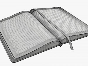 Notebook hardcover with strap open 3D Model