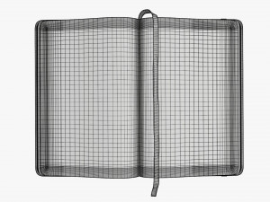 Notebook hardcover with strap open 3D Model