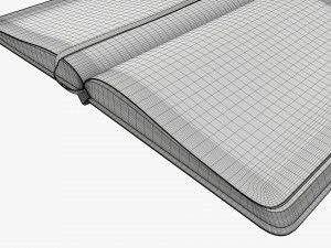 Notebook hardcover with strap open 3D Model