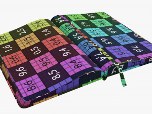 Notebook hardcover with strap open 3D Model