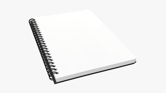 Spiral Sketchbook 02 Model 3D .c4d .max .obj .3ds .fbx .stl .blend 