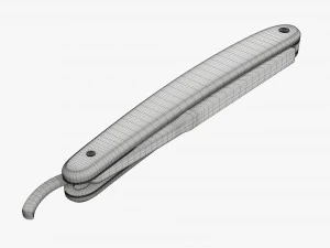 Straight razor vintage closed 3D Model