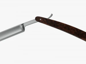 Straight razor vintage open 3D Model