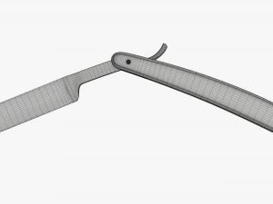Straight razor vintage open 3D Model