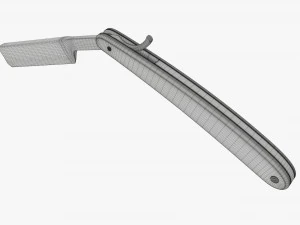 Straight razor vintage open 3D Model