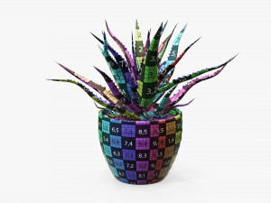 Succulent in planter pot plant 02 3Dモデル