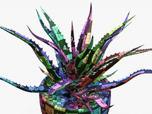 Succulent in planter pot plant 02 3Dモデル