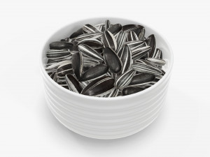 Sunflower seeds in bowl 01 Modelo 3D