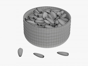 Sunflower seeds in bowl 01 Modelo 3D