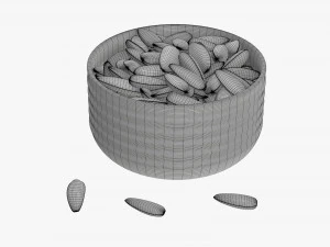Semillas de girasol en un recipiente 01 Modelo 3D