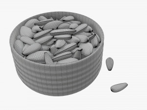 Sunflower seeds in bowl 01 Modelo 3D