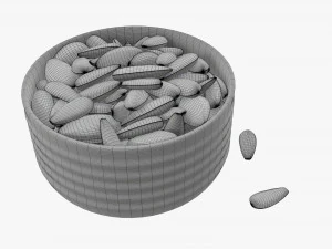 Semillas de girasol en un recipiente 01 Modelo 3D