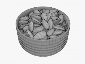 Sunflower seeds in bowl 01 Modelo 3D