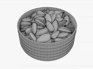 Semillas de girasol en un recipiente 01 Modelo 3D