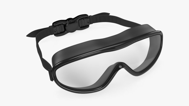 Swimming Goggles 01 black 3D Model .c4d .max .obj .3ds .fbx .stl .blend 