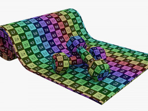 Yoga mat and dumbbells 3D Модель