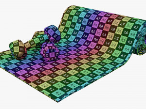 Yoga mat and dumbbells 3D Модель