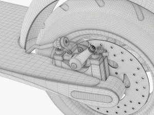 Scooter elettrico 01 piegato Modello 3D