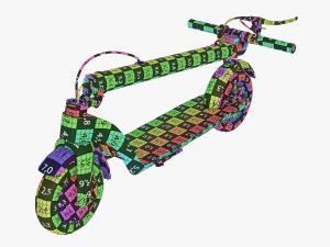 Scooter elettrico 01 piegato Modello 3D