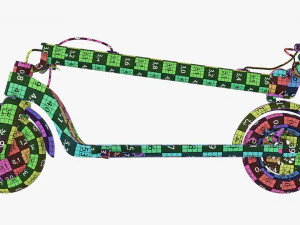 Scooter elettrico 01 piegato Modello 3D