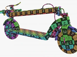 Scooter elettrico 01 piegato Modello 3D