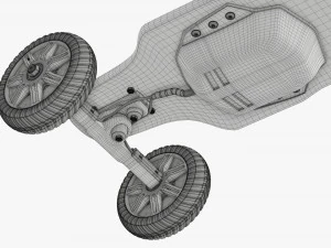 Skateboard elettrico 02 Modello 3D